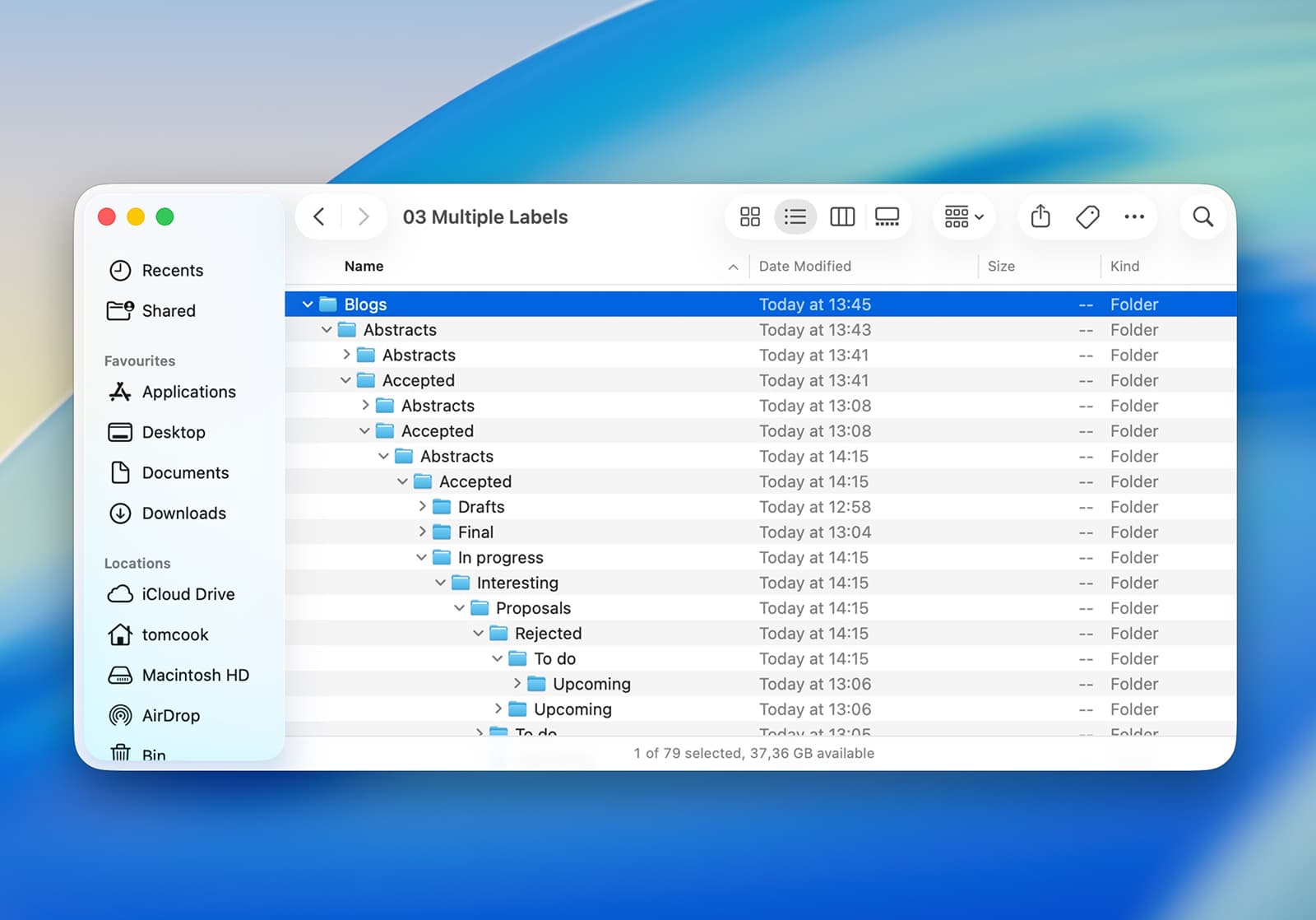 Default macOS behavior